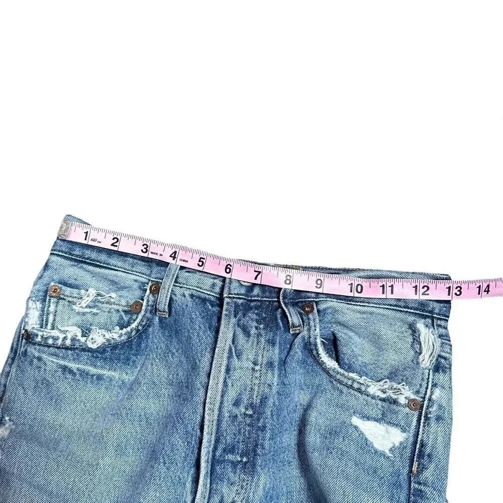 AGOLDE Mid  Rise Loose Isolate Distressed Relaxed Straight Leg Womens 23 - Picture 8 of 12